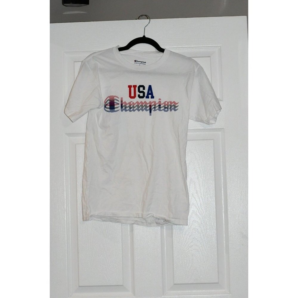 Champion Men's White 4th Of July T Shirt, USA, Size S Small